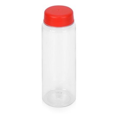 Бутылка для воды, 550 мл, d6,4 х 19,5 см, ПЭТ, красный/прозрачный