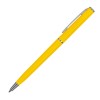 Ручка пластиковая шариковая, пластик/металл, d0,8 х 13 см, желтый матовый/серебристый