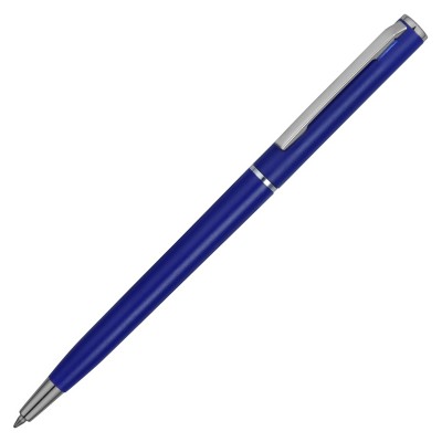 Ручка пластиковая шариковая, пластик/металл, d0,8 х 13 см, синий матовый/серебристый