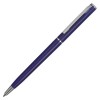 Ручка пластиковая шариковая, пластик/металл, d0,8 х 13 см, темно-синий матовый/серебристый