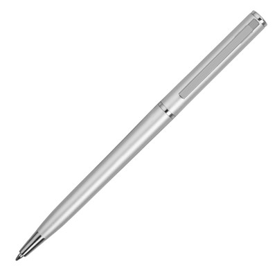 Ручка пластиковая шариковая, пластик/металл, d0,8 х 13 см, серебристый матовый/серебристый