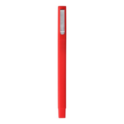 Ручка пластиковая шариковая,  квадратная, пластик/soft-touch , красный