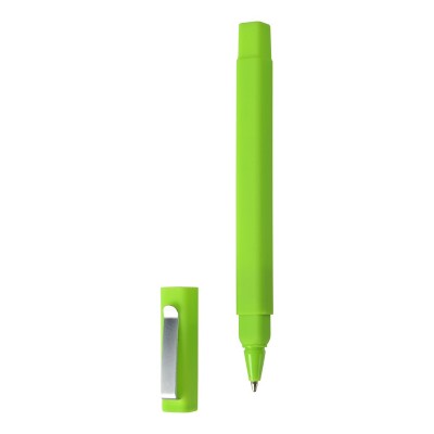 Ручка пластиковая шариковая,  квадратная, пластик/soft-touch , зеленое яблоко