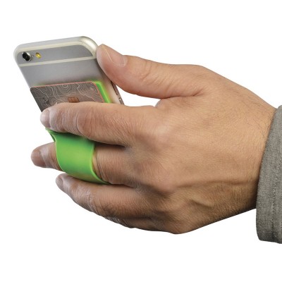 Картхолдер для телефона с отверстием для пальца, 8,6 х 5,8 см, силикон, лайм