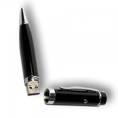 Флешка ручка с лазерной указкой 32 Гб металл черный