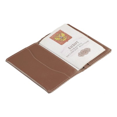 Обложка для паспорта 9,5х14х1 см; натуральная кожа, коричневый