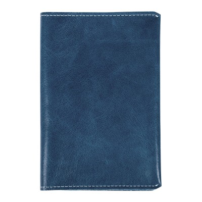 Обложка для паспорта 9,5х14х1 см; натуральная кожа, синяя