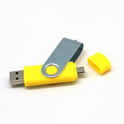 Флешка 32 Гб с дополнительным разъемом Micro USB, желтый