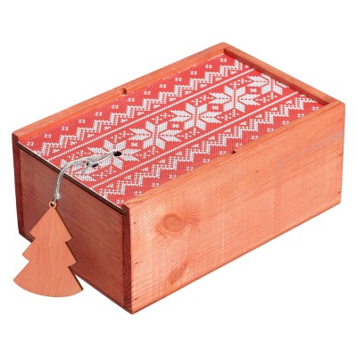 Коробка деревянная 15,5х24,5х10 см красная