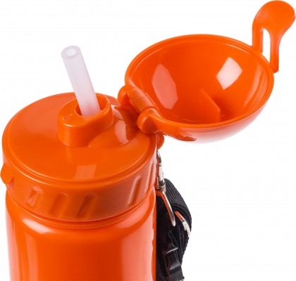 Бутылка для воды с трубочкой 500мл оранжевая