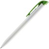 Ручка шариковая РИТ, пластик,  белая с зеленым