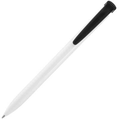 Ручка шариковая РИТ, пластик,  белая с черным