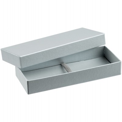 Коробка 17,2х7,2х3 см, переплетный картон, серебристая