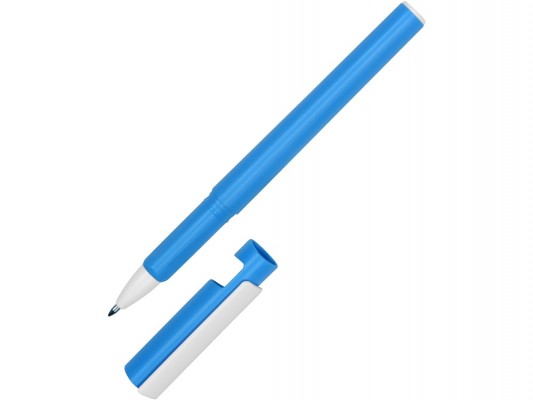 Ручка-подставка пластиковая шариковая трехгранная, голубая