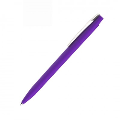Ручка шариковая ZET, софт-тач, фиолетовая