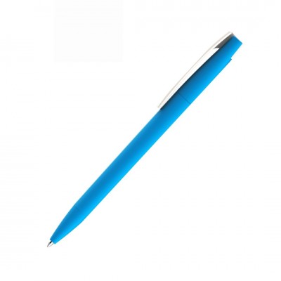 Ручка шариковая ZET, софт-тач, голубая