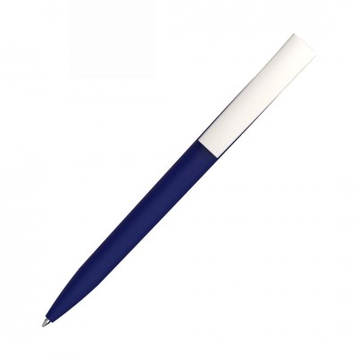 Ручка шариковая ZET, софт-тач, темно-синяя