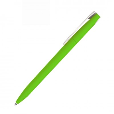 Ручка шариковая ZET, софт-тач, зеленое яблоко