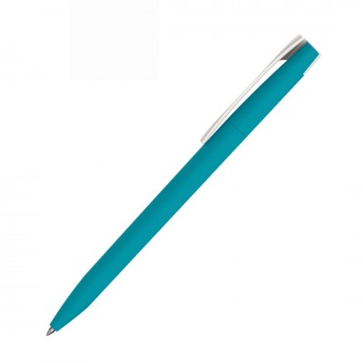 Ручка шариковая ZET, софт-тач, бирюзовая
