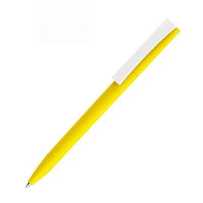 Ручка шариковая ZET, софт-тач, желтая