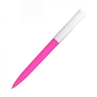 Ручка шариковая ZET, софт-тач, розовая