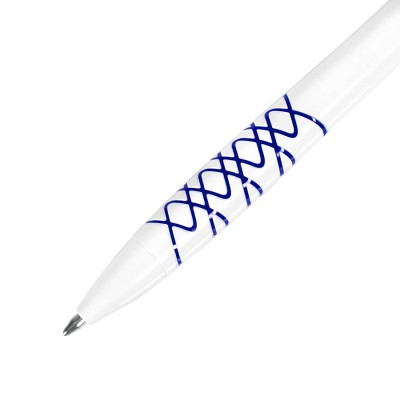 Ручка шариковая N11, пластик, бело-синяя