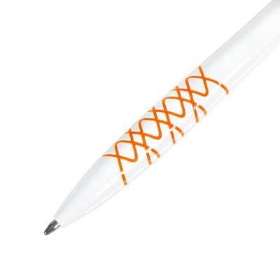 Ручка шариковая N11, пластик, бело-оранжевая