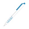 Ручка шариковая N11, пластик, бело-голубая