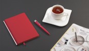 Ручка шариковая АЙС, покрытие soft touch,  красная