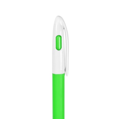 Ручка шариковая с цветной кнопкой, пластик, светло-зеленая