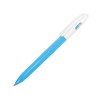 Ручка шариковая с цветной кнопкой, пластик, голубая