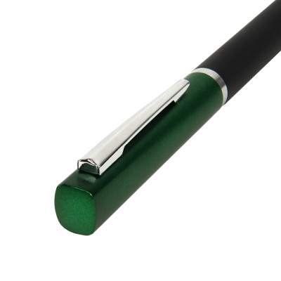 Ручка шариковая пластик/металл, покрытие софт тач, зеленая