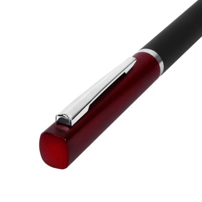 Ручка шариковая пластик/металл, покрытие софт тач, красная