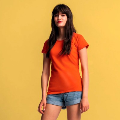 Футболка женская 150 г/м2,  100% хлопок, красная