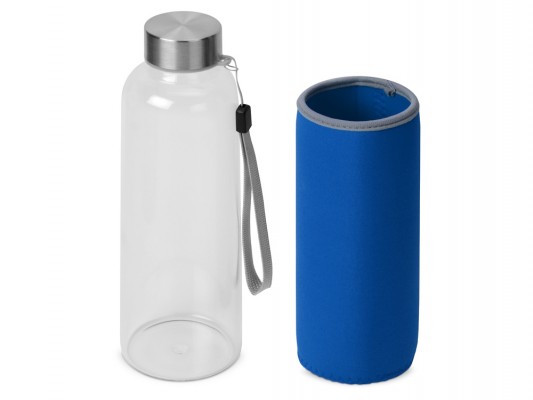 Бутылка для воды 420мл c синим чехлом