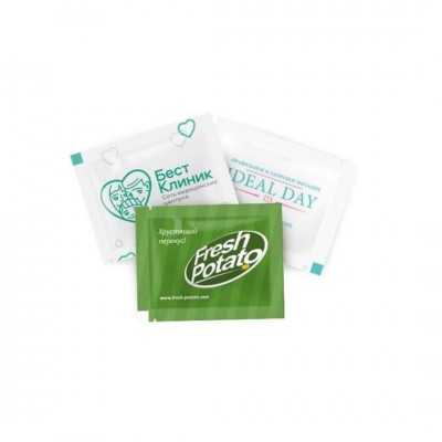 Влажные салфетки для рук с антибактериальным эффектом в инд. упаковке с логотипом заказчика
