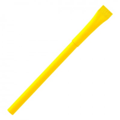 Ручка шариковая с колпачком, бумага, желтая