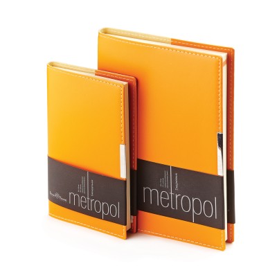 Еженедельник А6 "METROPOL" недатированный, оранжевый
