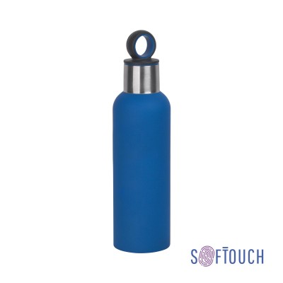Термобутылка 500мл нержавеющая сталь/soft touch/пластик, синий