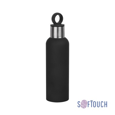 Термобутылка 500мл нержавеющая сталь/soft touch/пластик, черный