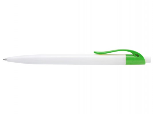 Ручка шариковая "Kakadu" пластик, бело/зеленое яблоко