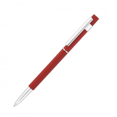 Ручка шариковая СТАР, покрытие soft touch, цвет красный