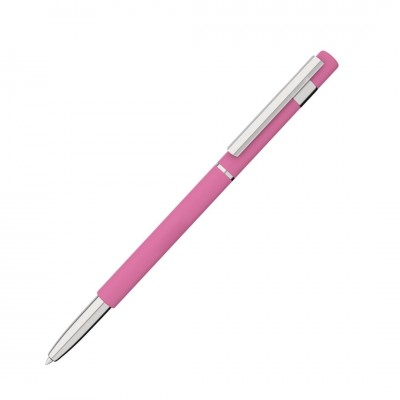 Ручка шариковая СТАР, покрытие soft touch, цвет розовый