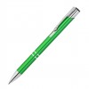 Ручка шариковая, светло-зеленая, отделка серебристая