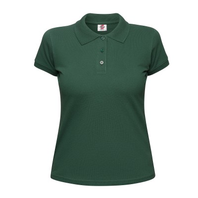 Рубашка поло женская 190г/м2 темно-зеленая