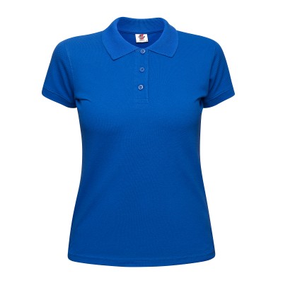 Рубашка поло женская 190г/м2 ярко-синяя/василек