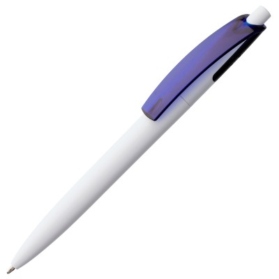 Ручка шариковая 14,4х1,1см белая с синим