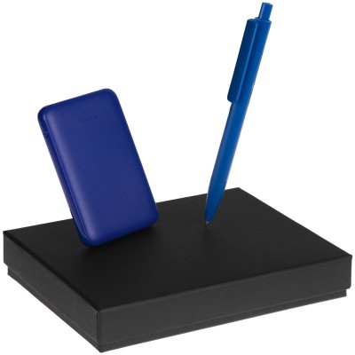 Набор в подарочной коробке: аккумулятор, ручка, синий