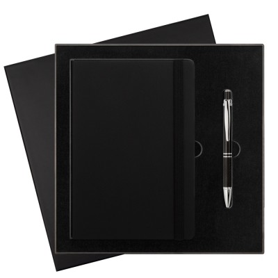 Подарочный набор Marseille/Crocus, черный (ежедневник недат А5, ручка)