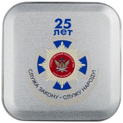 Коробка квадратная 7,6х7,6х4см серебристая